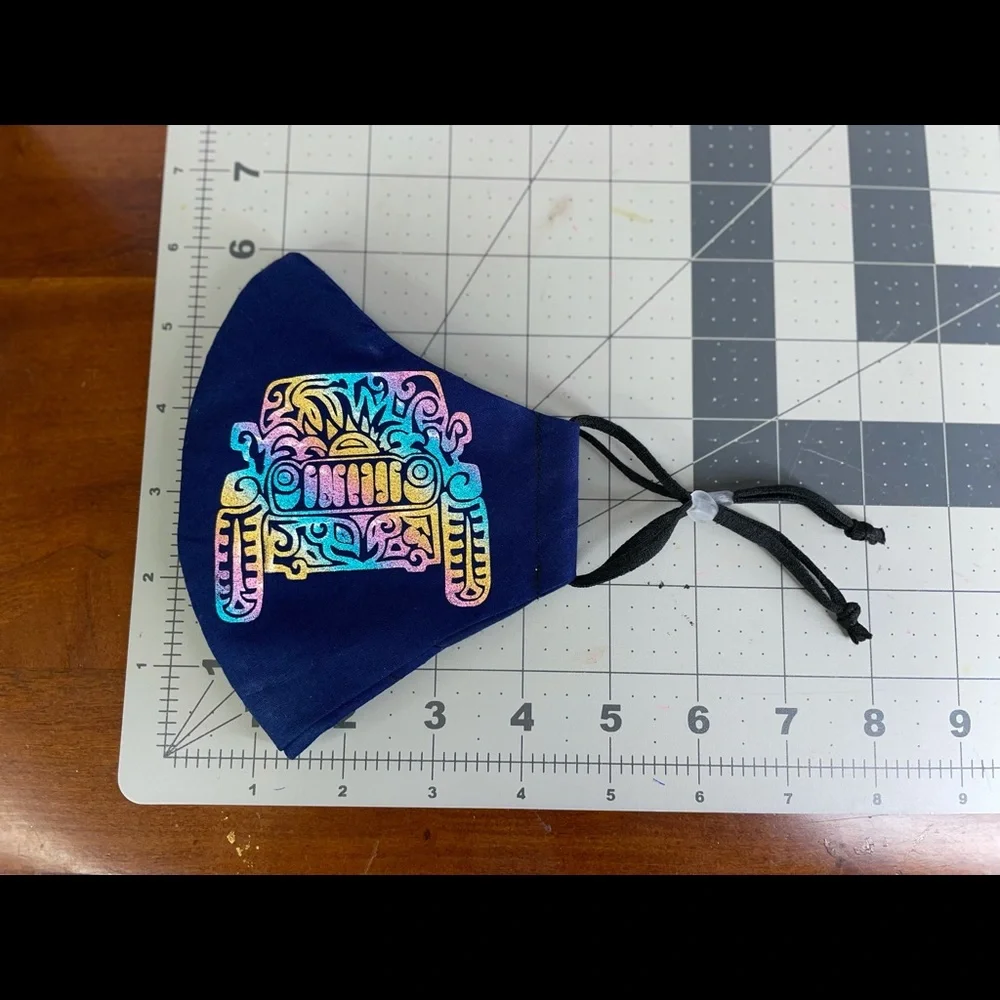 reflective rainbow mandala jeep girl face mask